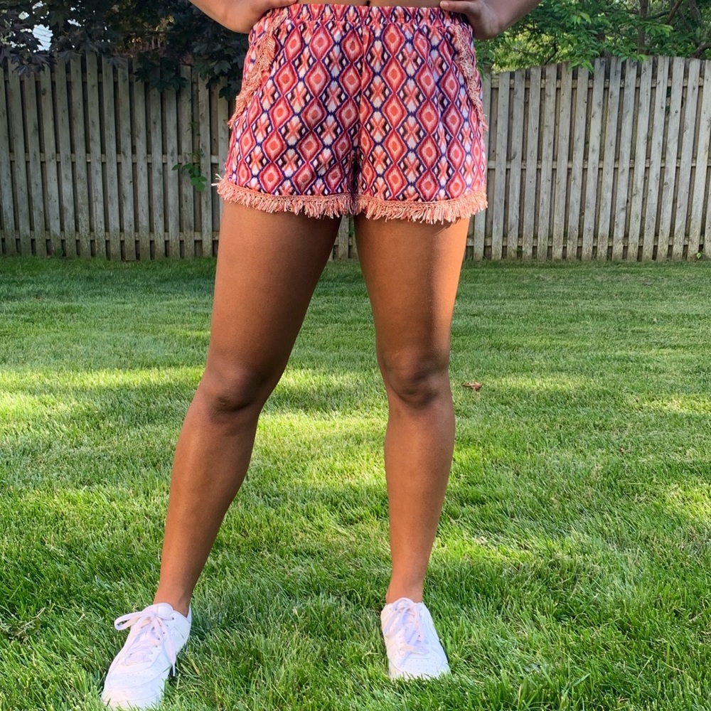 Blue Rain Frayed Shorts